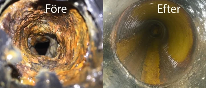Rörinspektion Kalmar - Före och efter