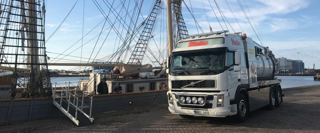 En spolbil från Molins som används för våra tjänster